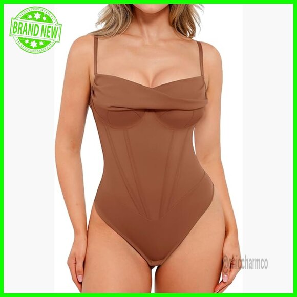 Large Tummy Control Bodysuit Cowl Neck Shapewear Corset Mesh